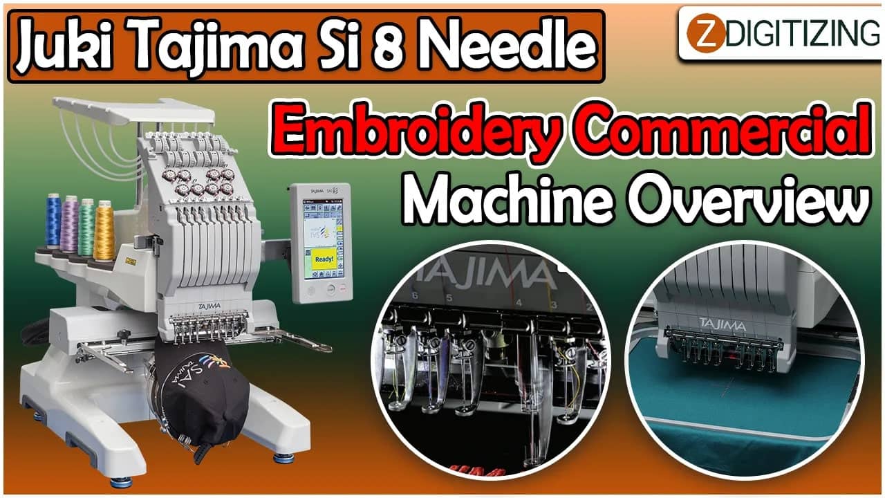 Juki Tajima Si 8 Needle Embroidery Commercial Machine